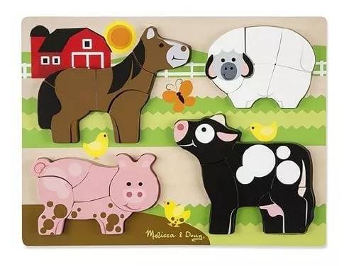 Rompecabezas Educativo Animales De La Granja Con 20 Piezas
